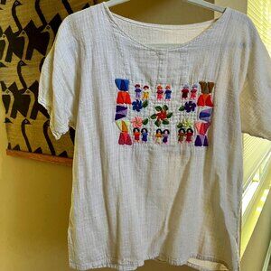 White Linen Mexican Blouse